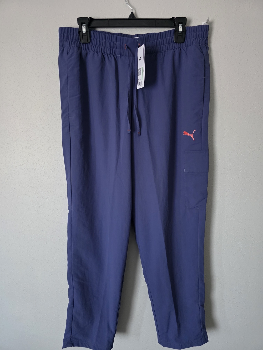 Puma Men's Purple Joggers with Pink Puma Logo